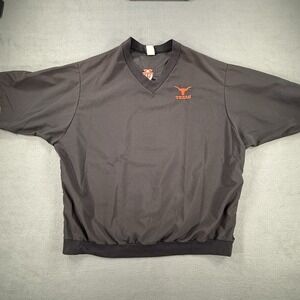 University Of Texas Golf Pullover Short sleeve Vintage Made In USA Black Large